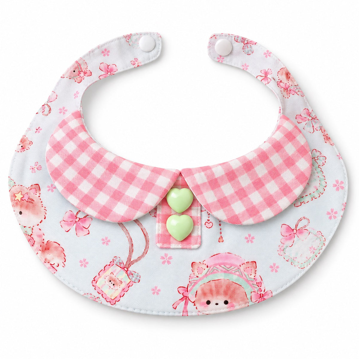 Pastel Gingham Photo Bib Collar - Pink Gingham