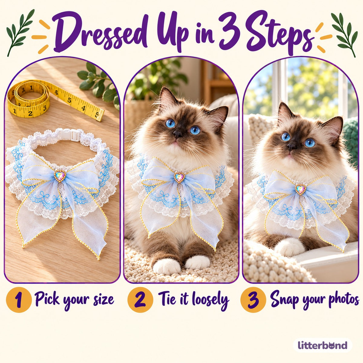 Pastel Lace Jewel Ruffle Collar - how to put it on