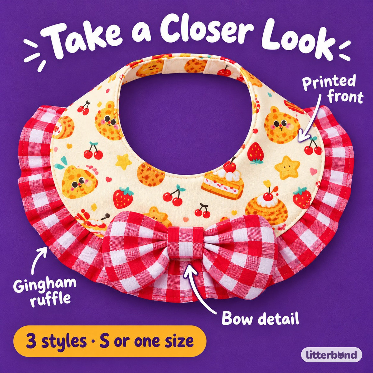 Dessert Bib & Scarf Photo Neckwear - close-up details