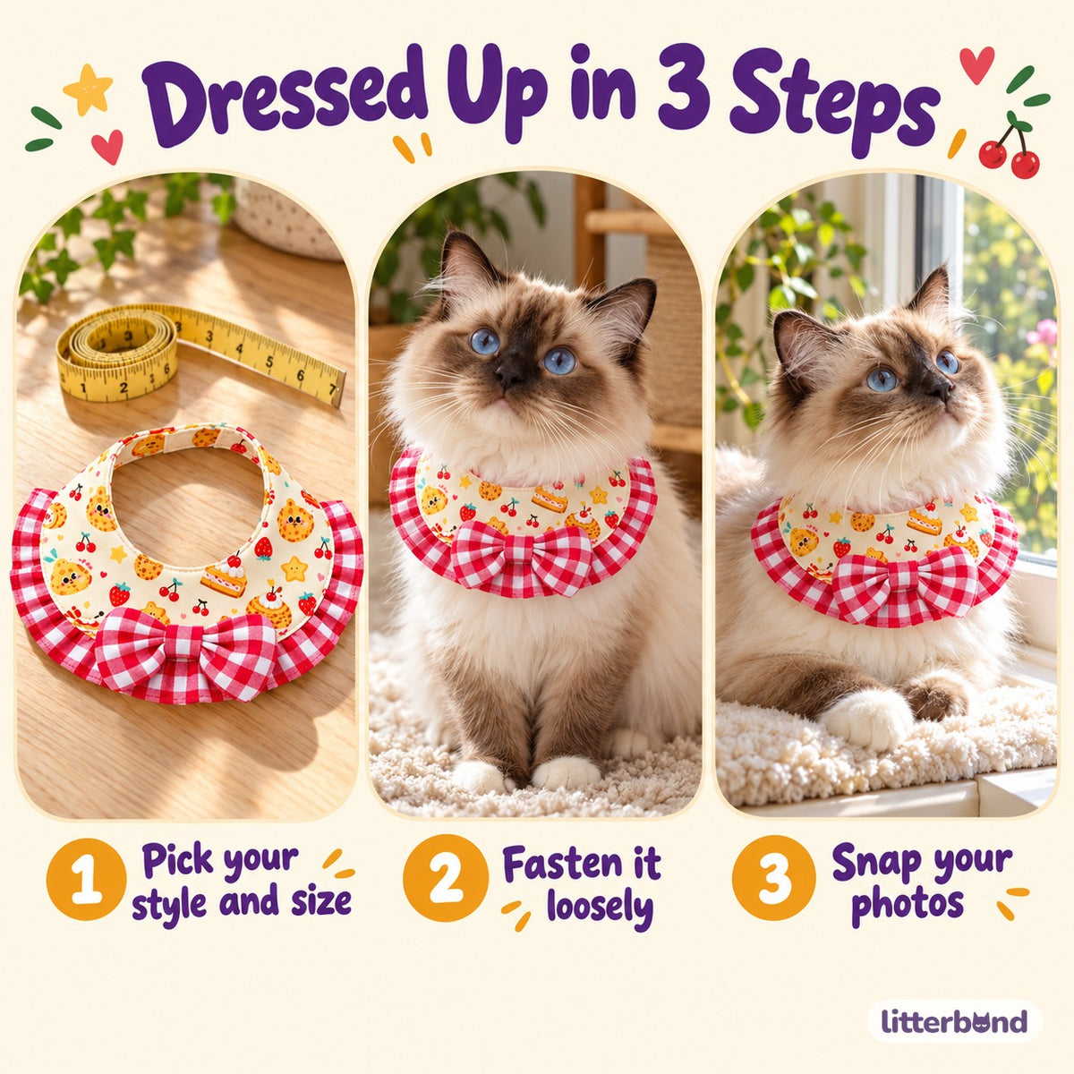 Dessert Bib & Scarf Photo Neckwear - how to put it on