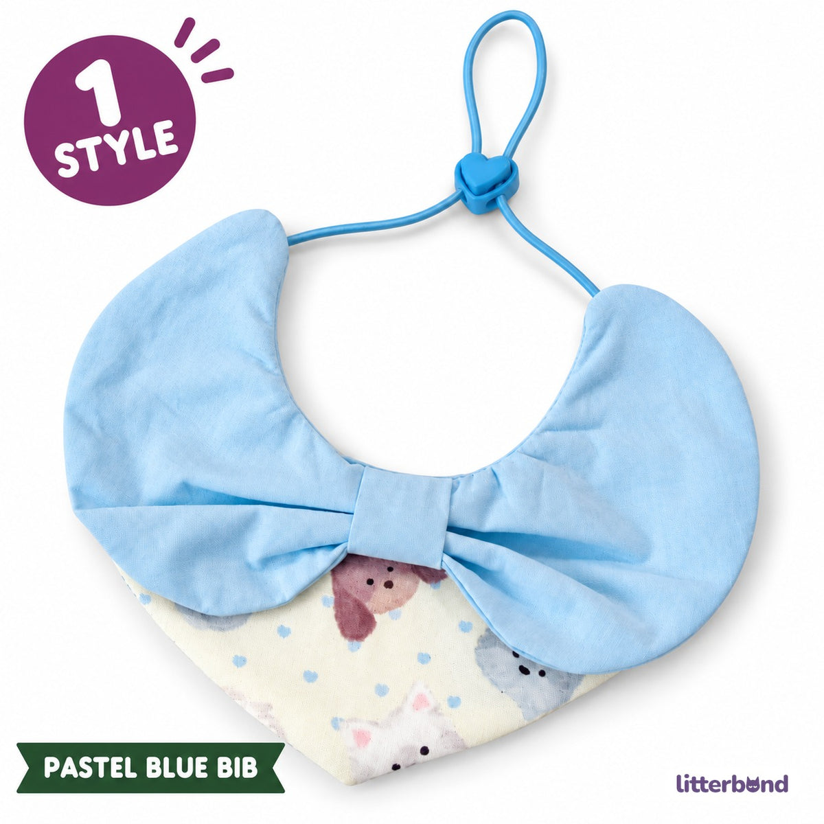 Pastel Blue Bow Bib for Photos
