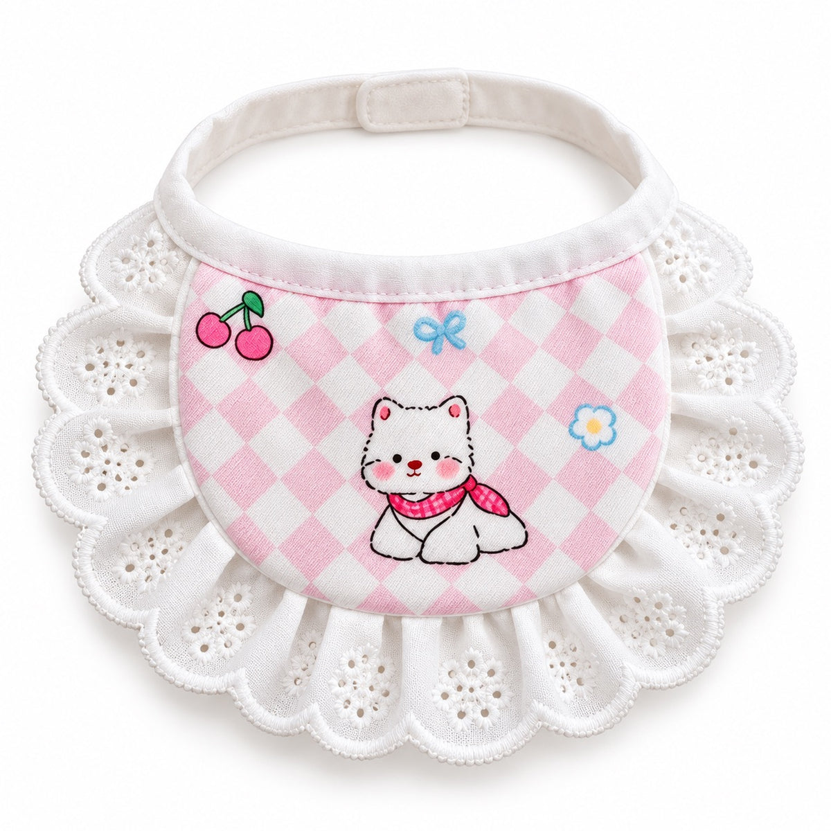 Printed Lace Bib Collar for Photos - Pink Diamond Dog