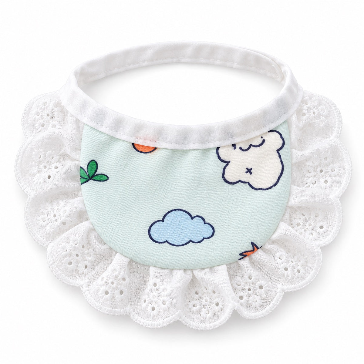Printed Lace Bib Collar for Photos - Blue Cloud Dog