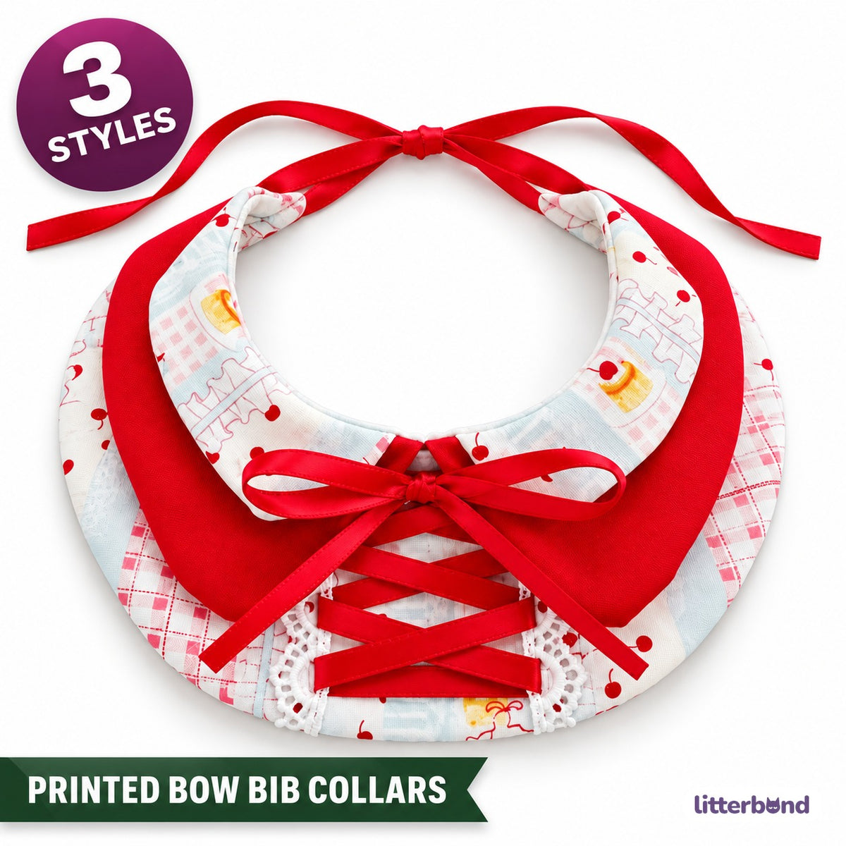 Printed Bow Bib Collars for Photos