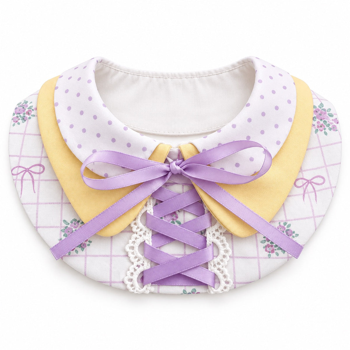 Printed Bow Bib Collars for Photos - Purple Bow