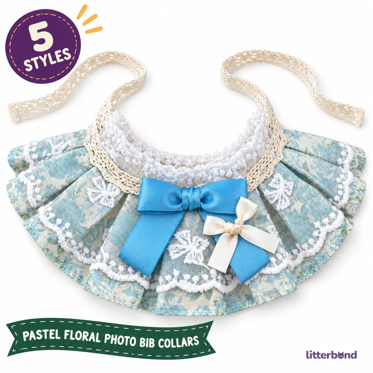 Pastel Floral Tie-On Photo Bib