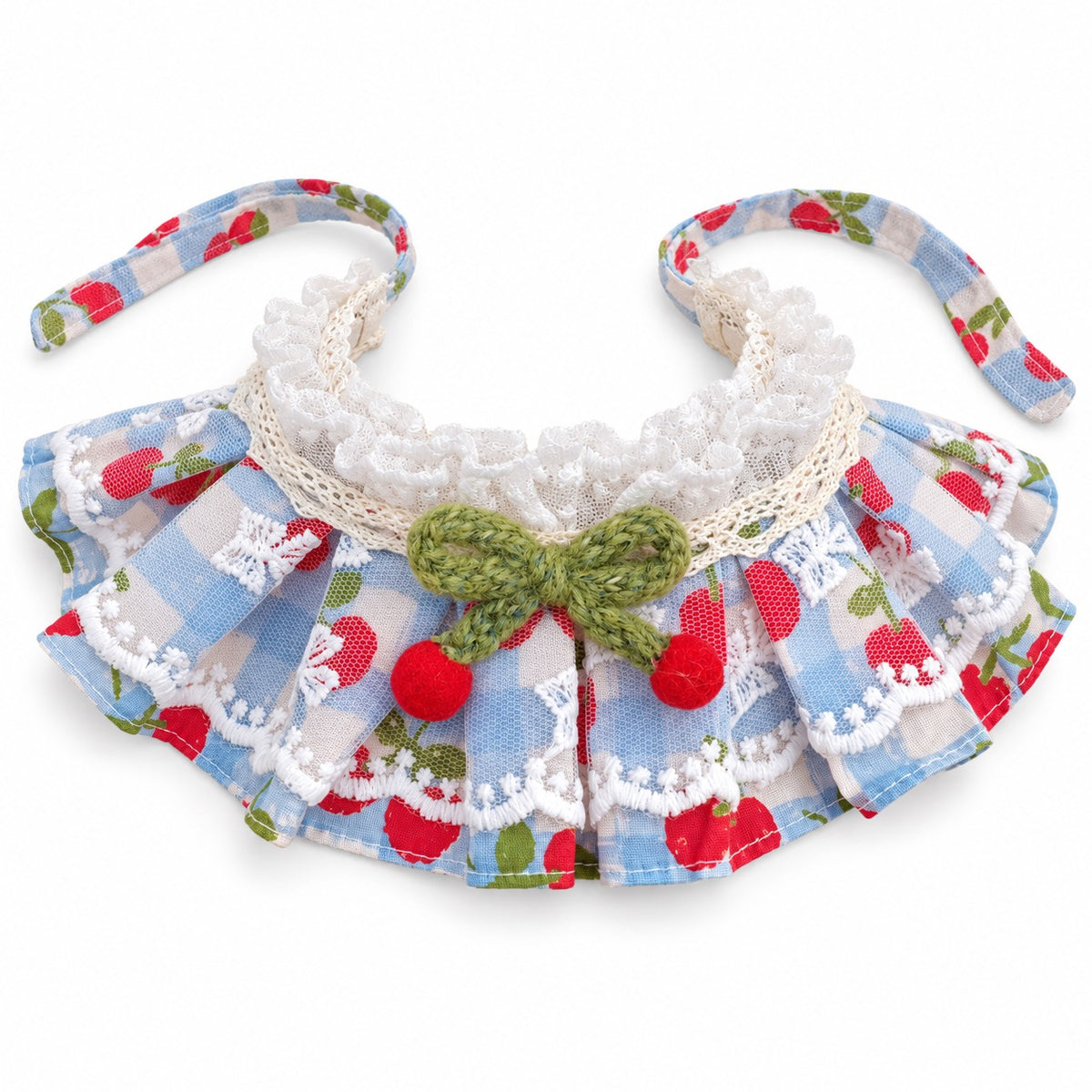 Pastel Floral Tie-On Photo Bib - Blue Cherry