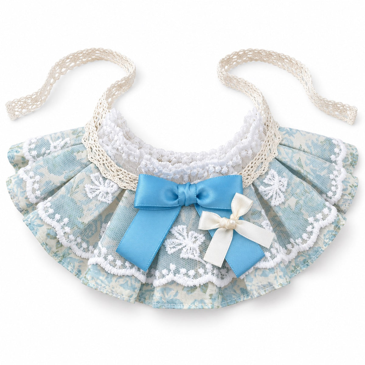 Pastel Floral Tie-On Photo Bib - Green Floral
