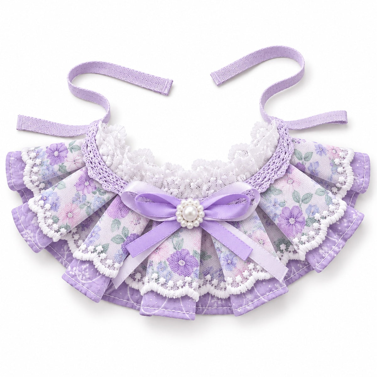 Pastel Floral Tie-On Photo Bib - Purple Floral