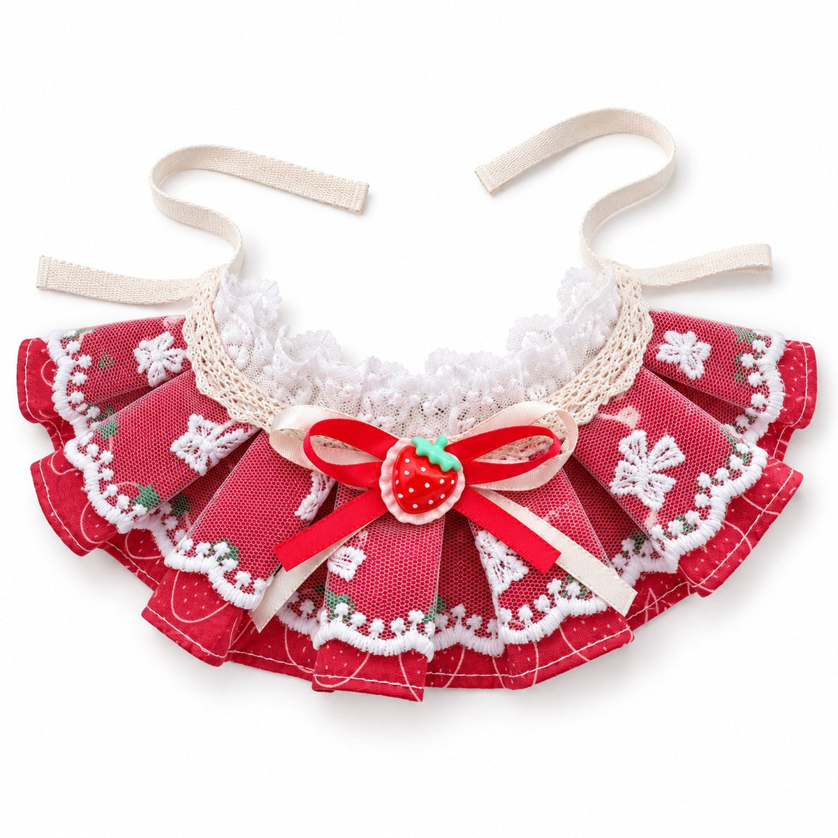 Pastel Floral Tie-On Photo Bib - Red Strawberry
