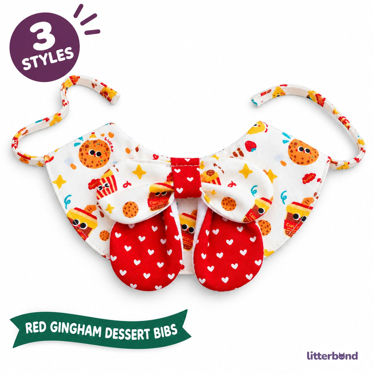 Red Gingham Dessert Bibs for Photos