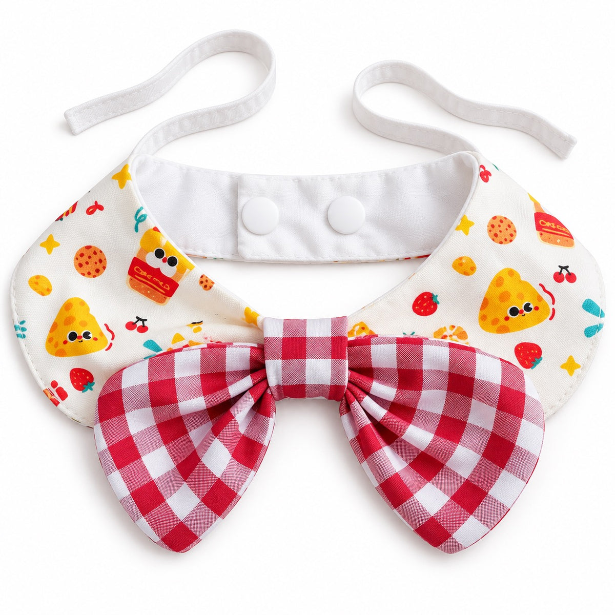Red Gingham Dessert Bibs for Photos - Dessert Party Bow Collar
