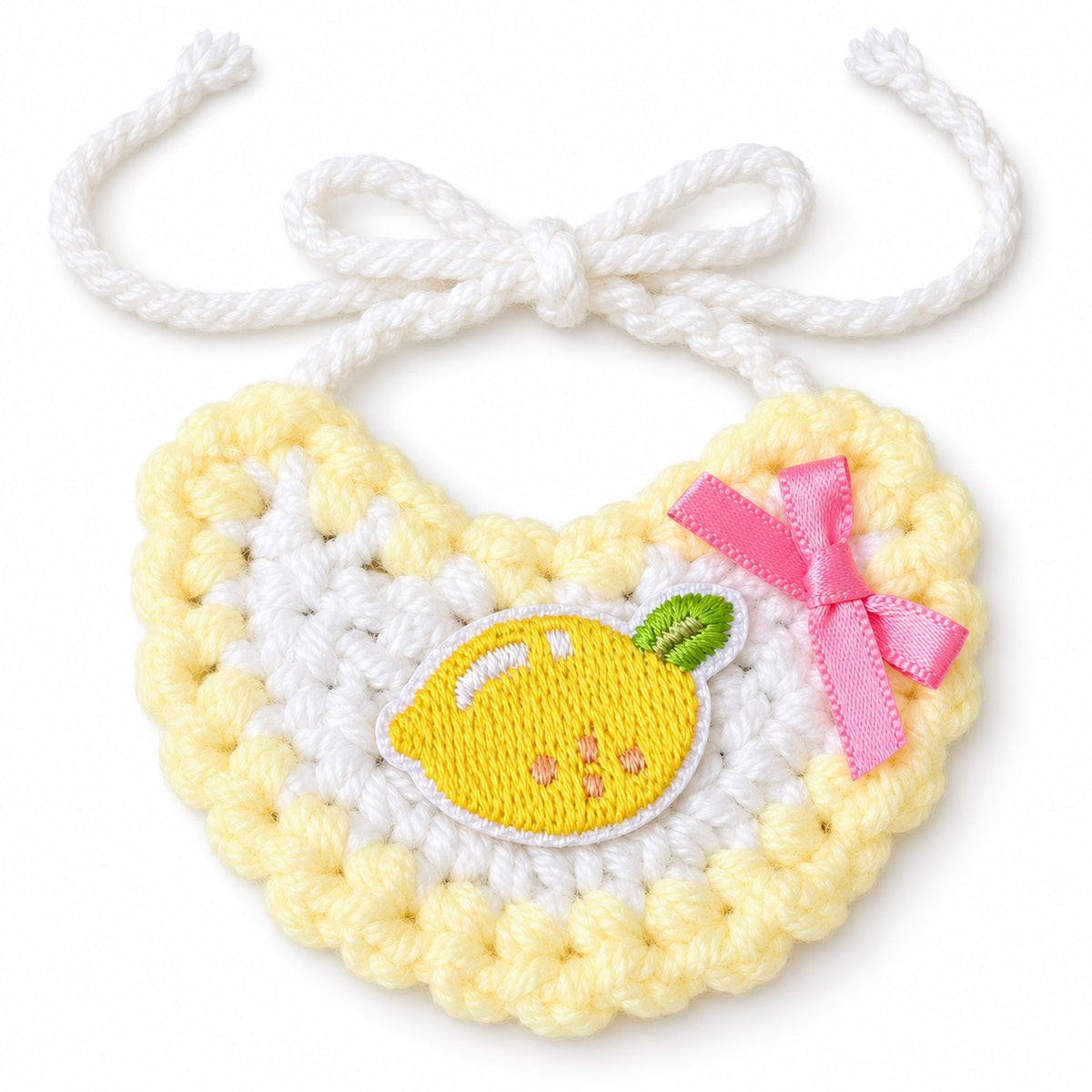 Crochet Fruit Bibs for Photos - Yellow Lemon