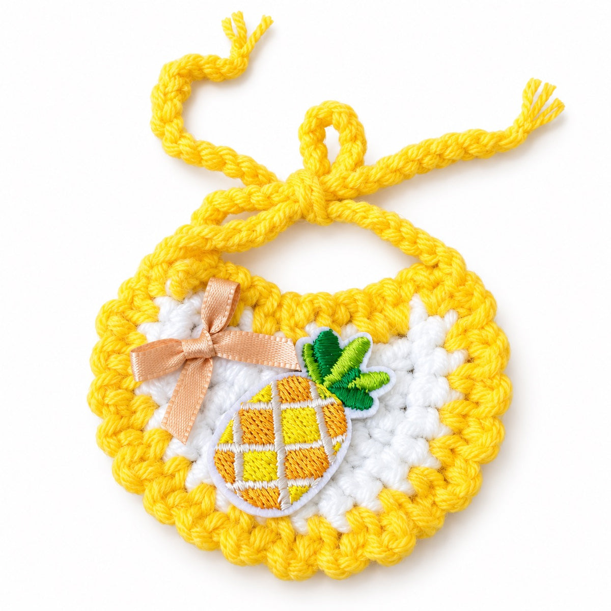 Crochet Fruit Bibs for Photos - Yellow Pineapple