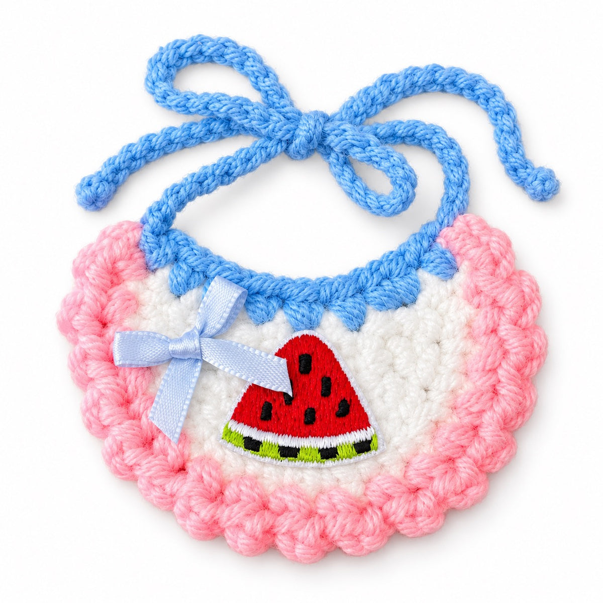Crochet Fruit Bibs for Photos - Watermelon
