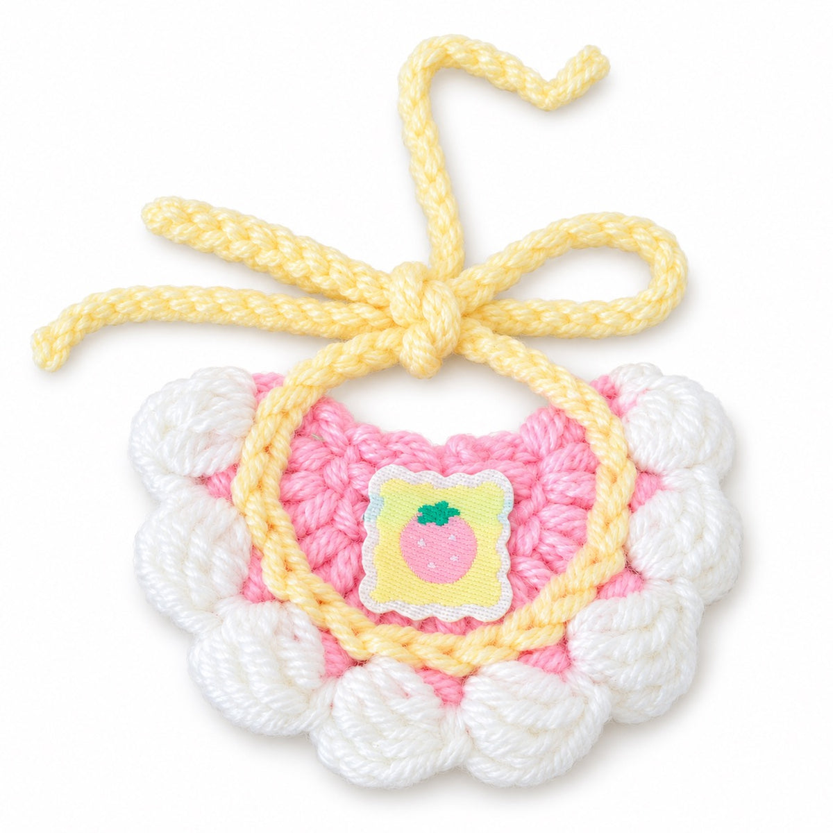 Scalloped Crochet Bib Collar - Fruit Patch