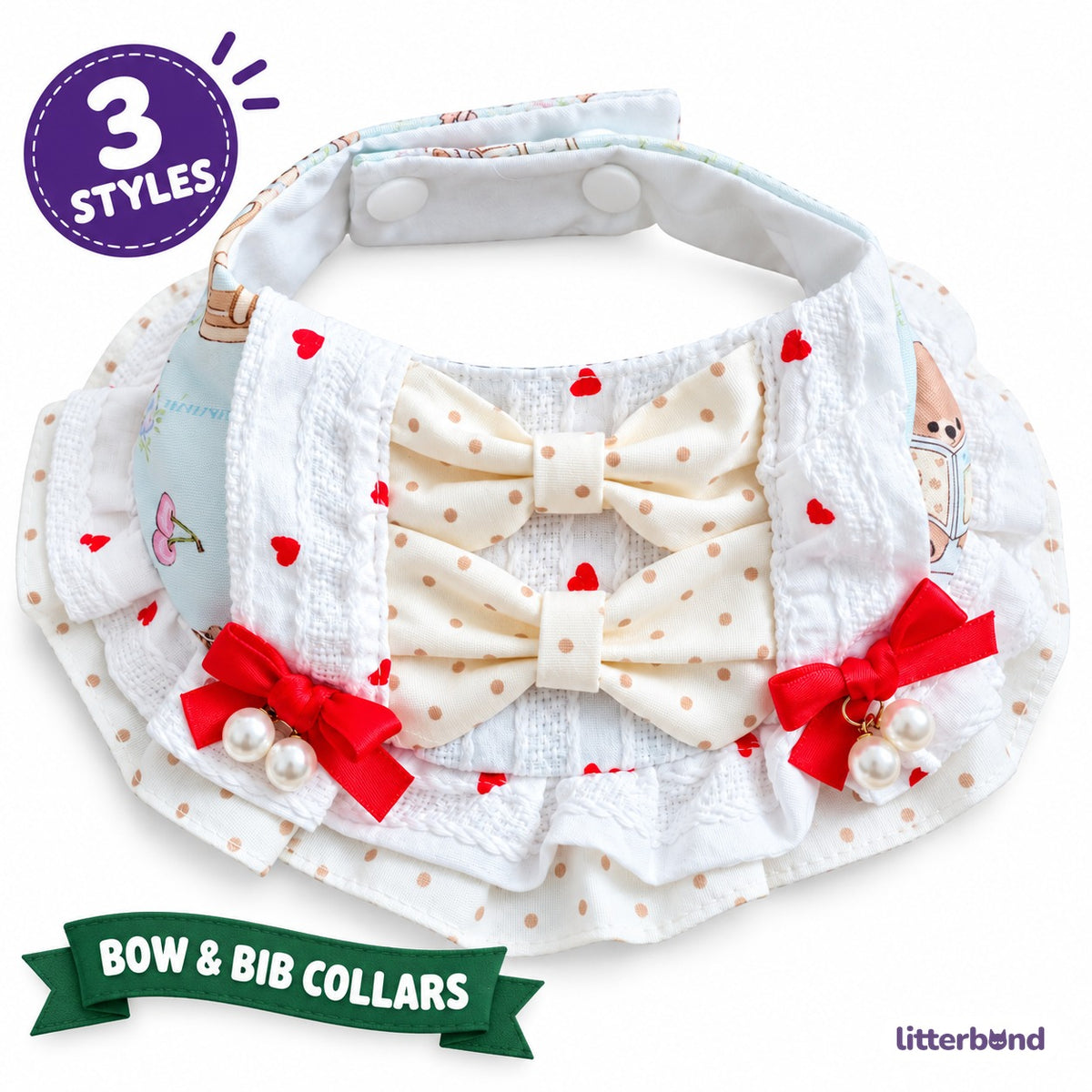 Pearl Bow Dessert Bibs
