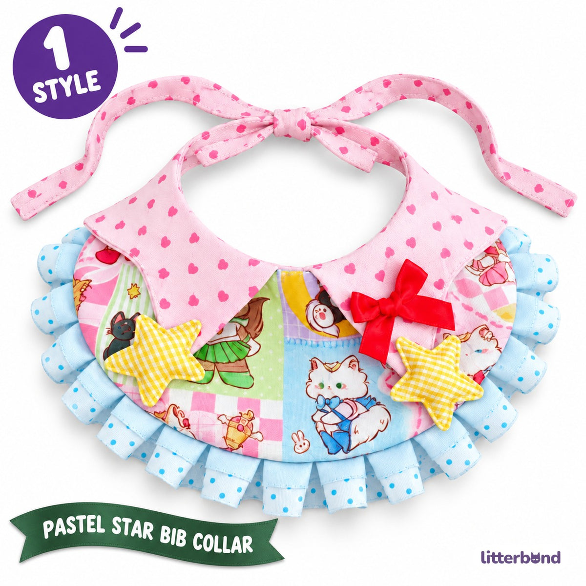 Pastel Star Ruffle Bib