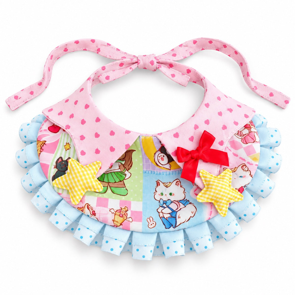 Pastel Star Ruffle Bib - Pastel Star Bib
