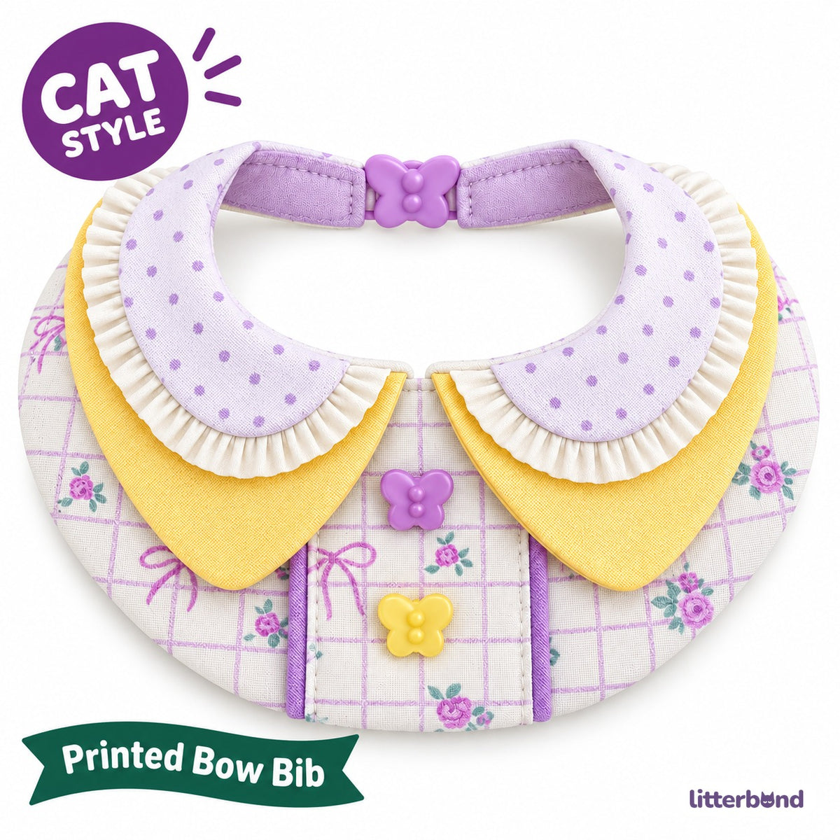 Lavender Bow Bib Collar for Photos