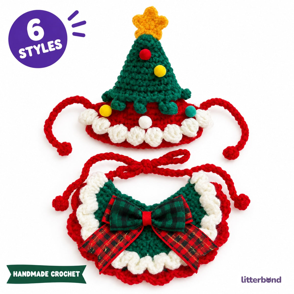 Star-Top Tree Hat & Collar Set