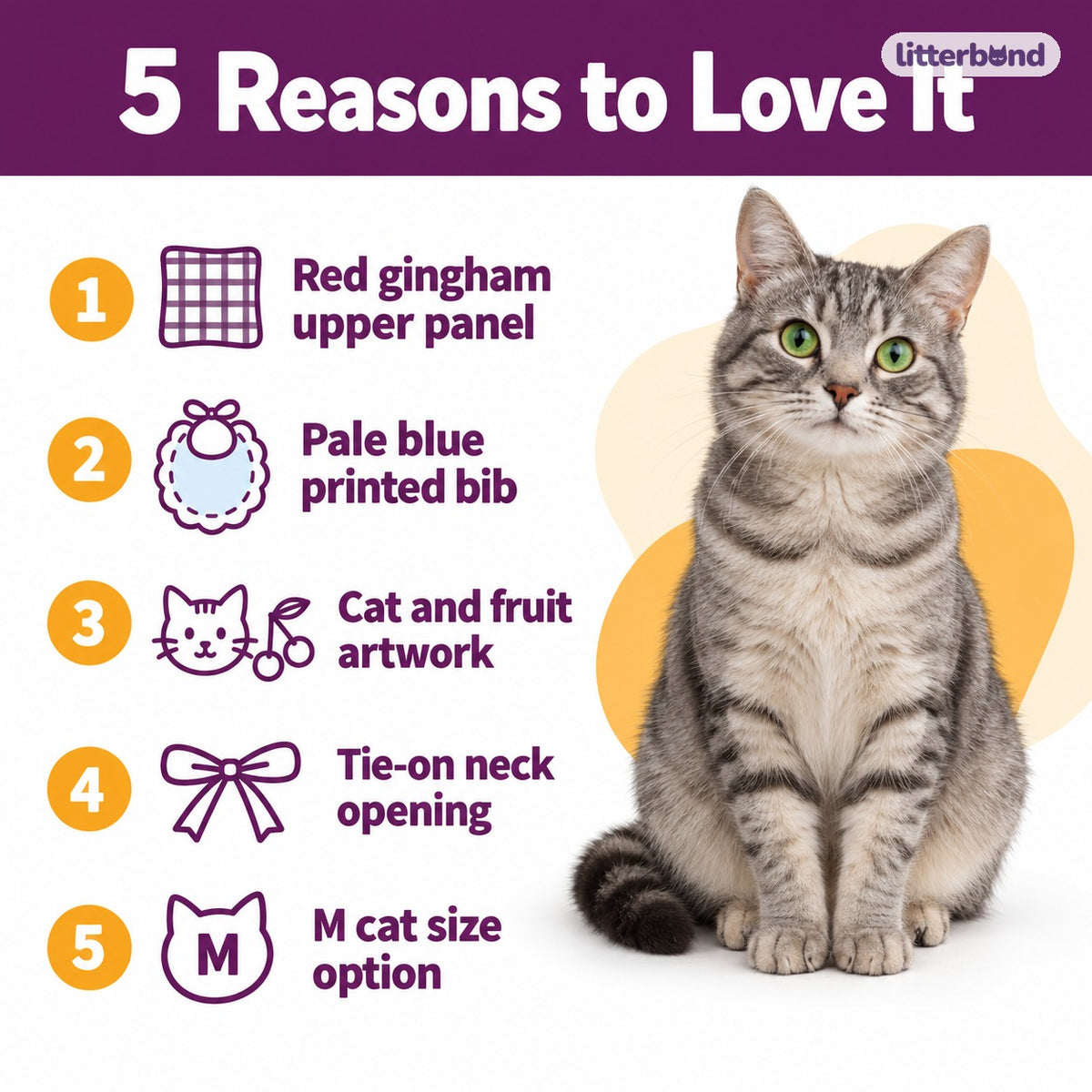 Red Gingham Cat Print Bib Collar for Photos - 5 reasons to love it
