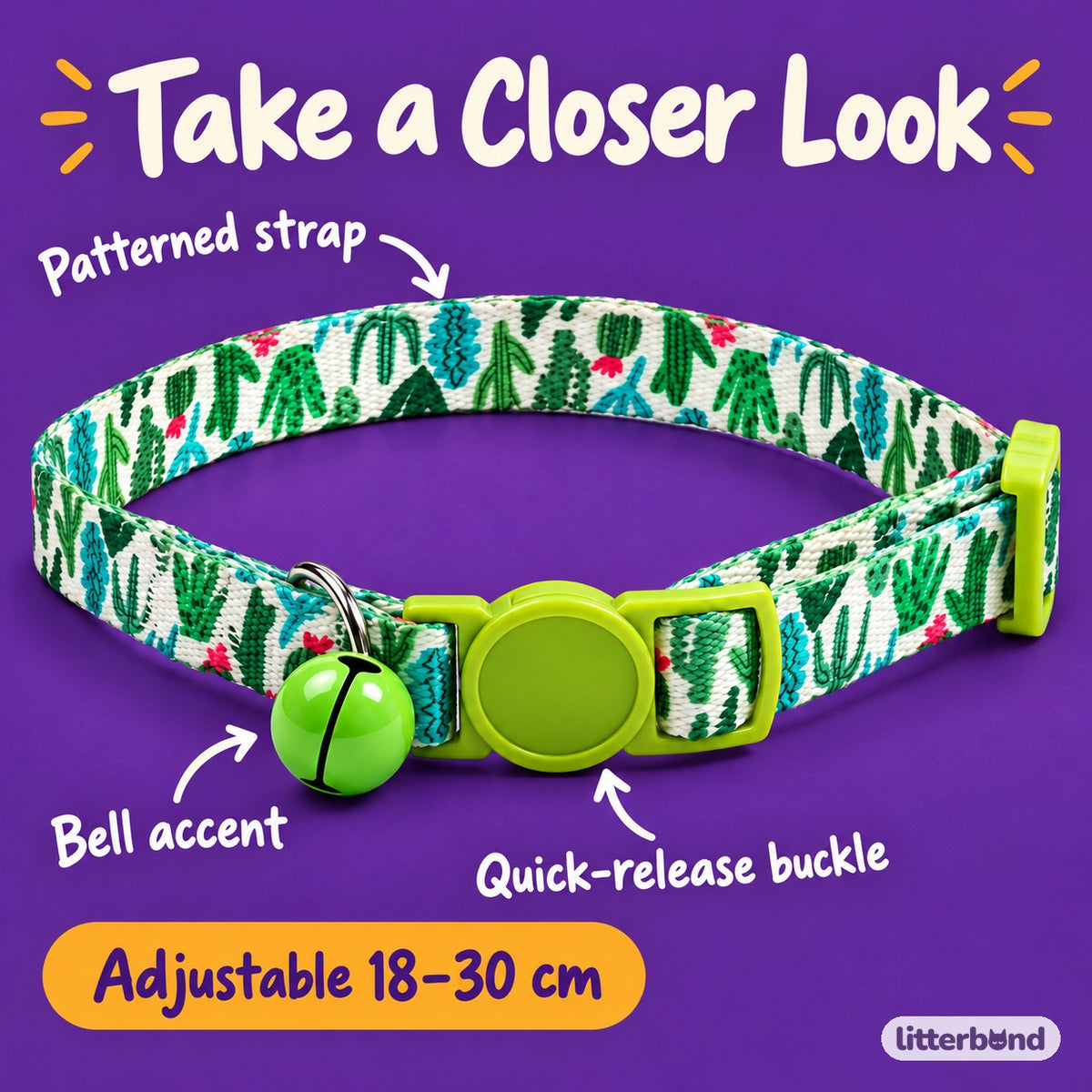 Patterned Bell Collar for Photos - close-up details