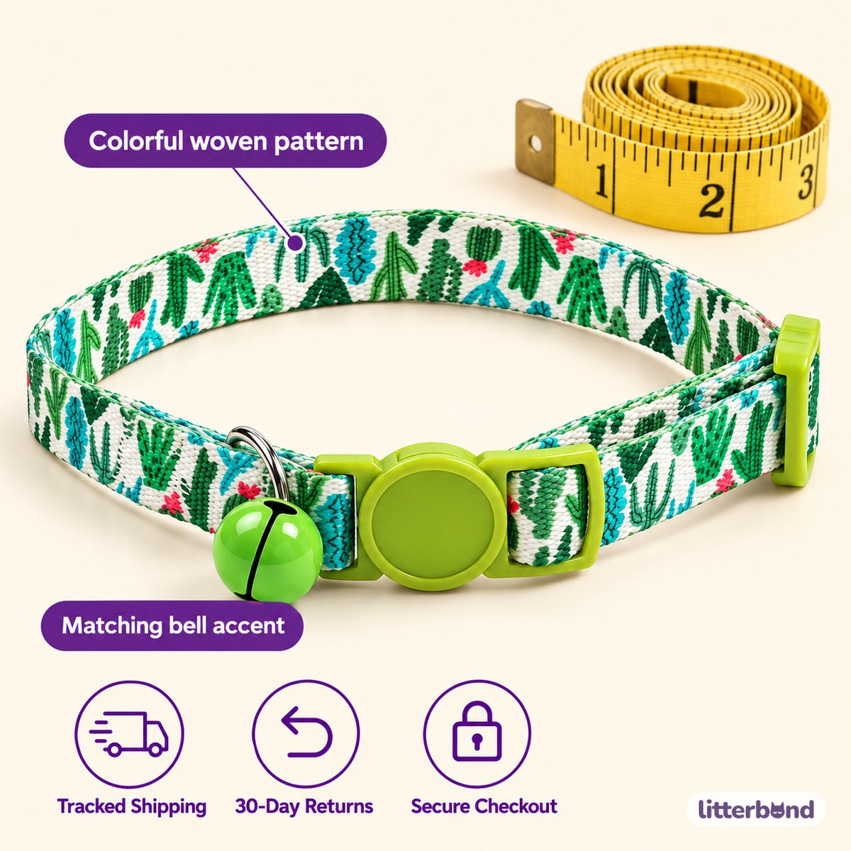 Patterned Bell Collar for Photos - size and details