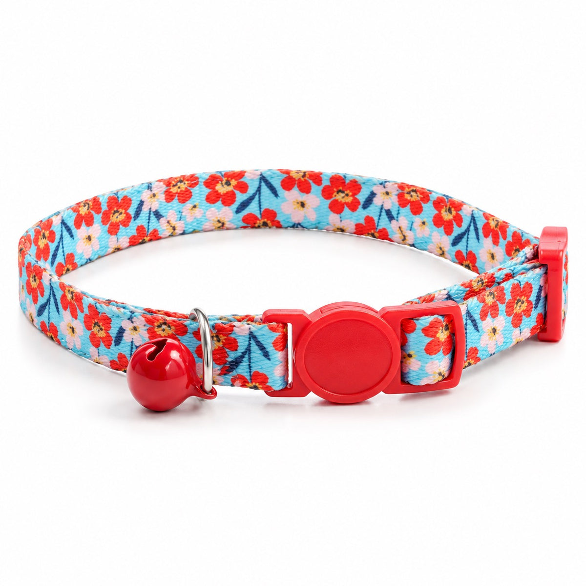 Patterned Bell Collar for Photos - Red Flowers