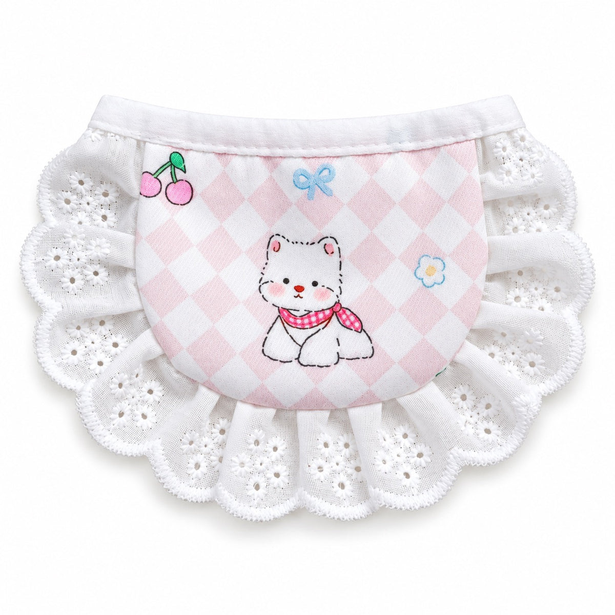 Printed Ruffle Photo Bib - Diamond Dog Print