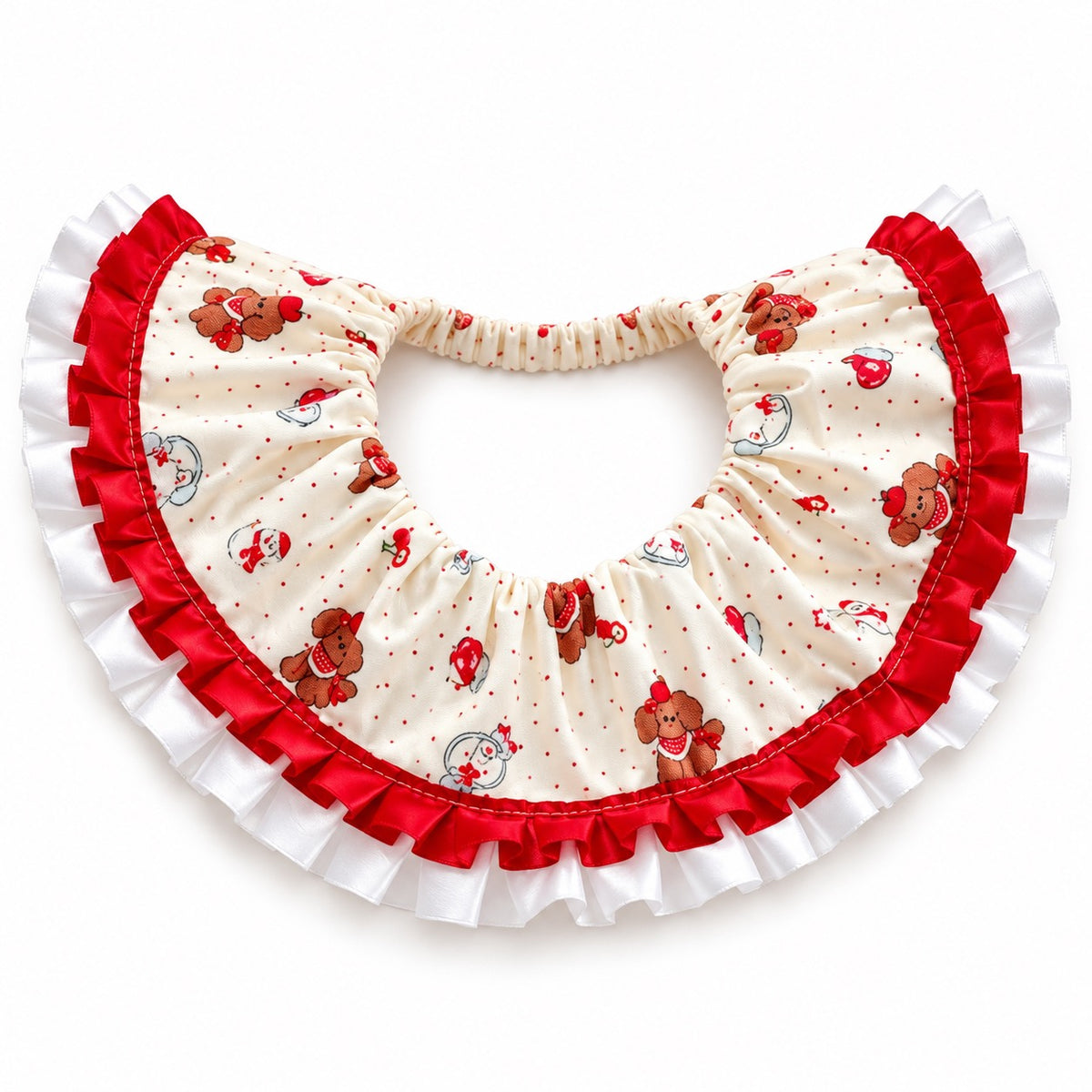 Gathered Ruffle Bib for Photos - Red Edge