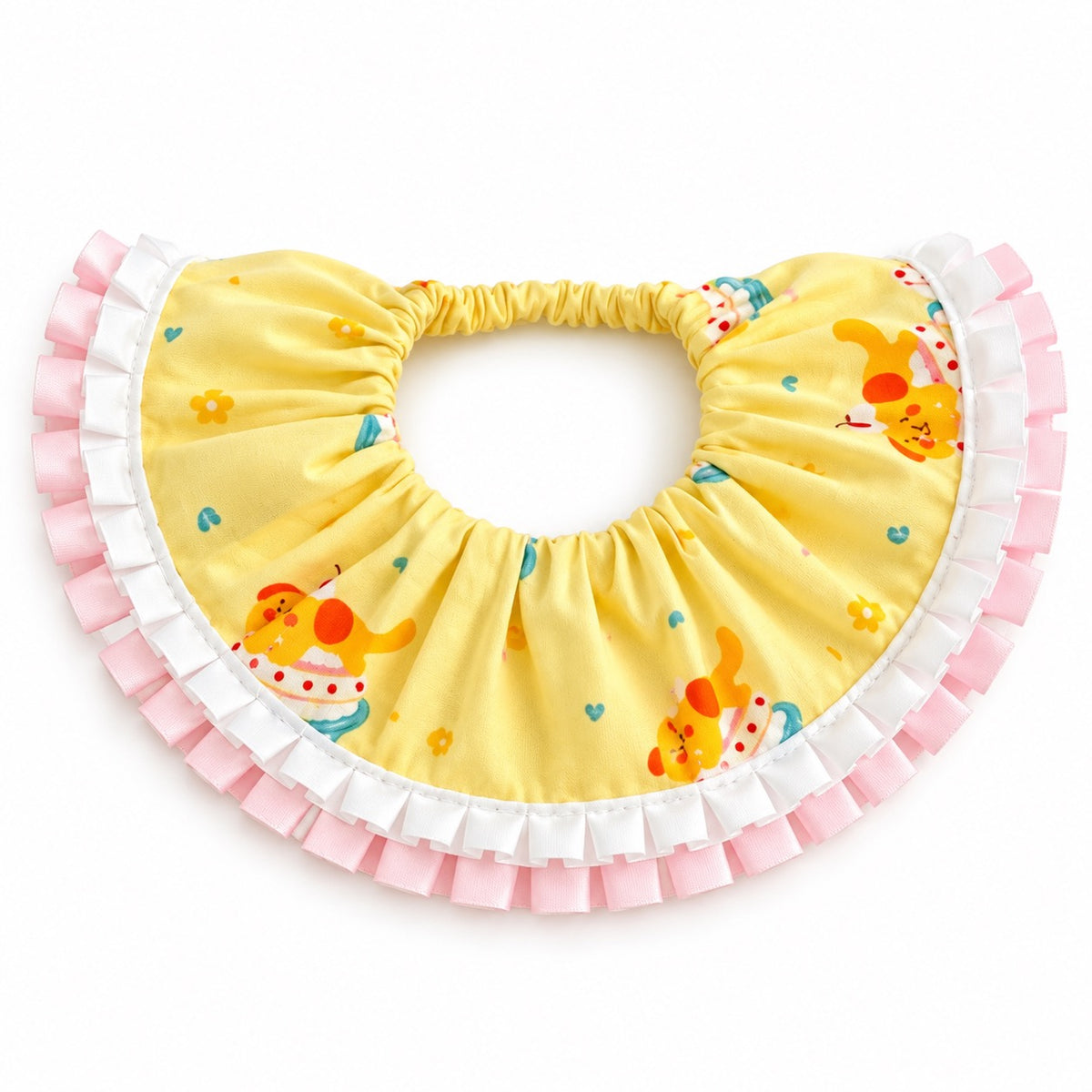Gathered Ruffle Bib for Photos - Sunshine Yellow