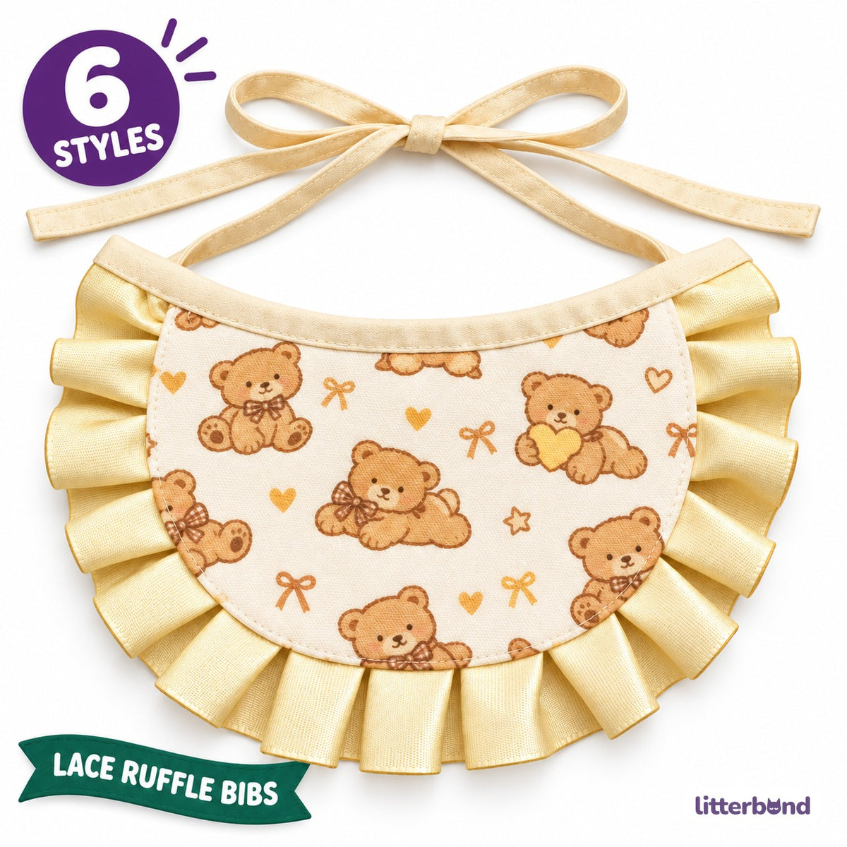 Printed Lace Ruffle Bibs