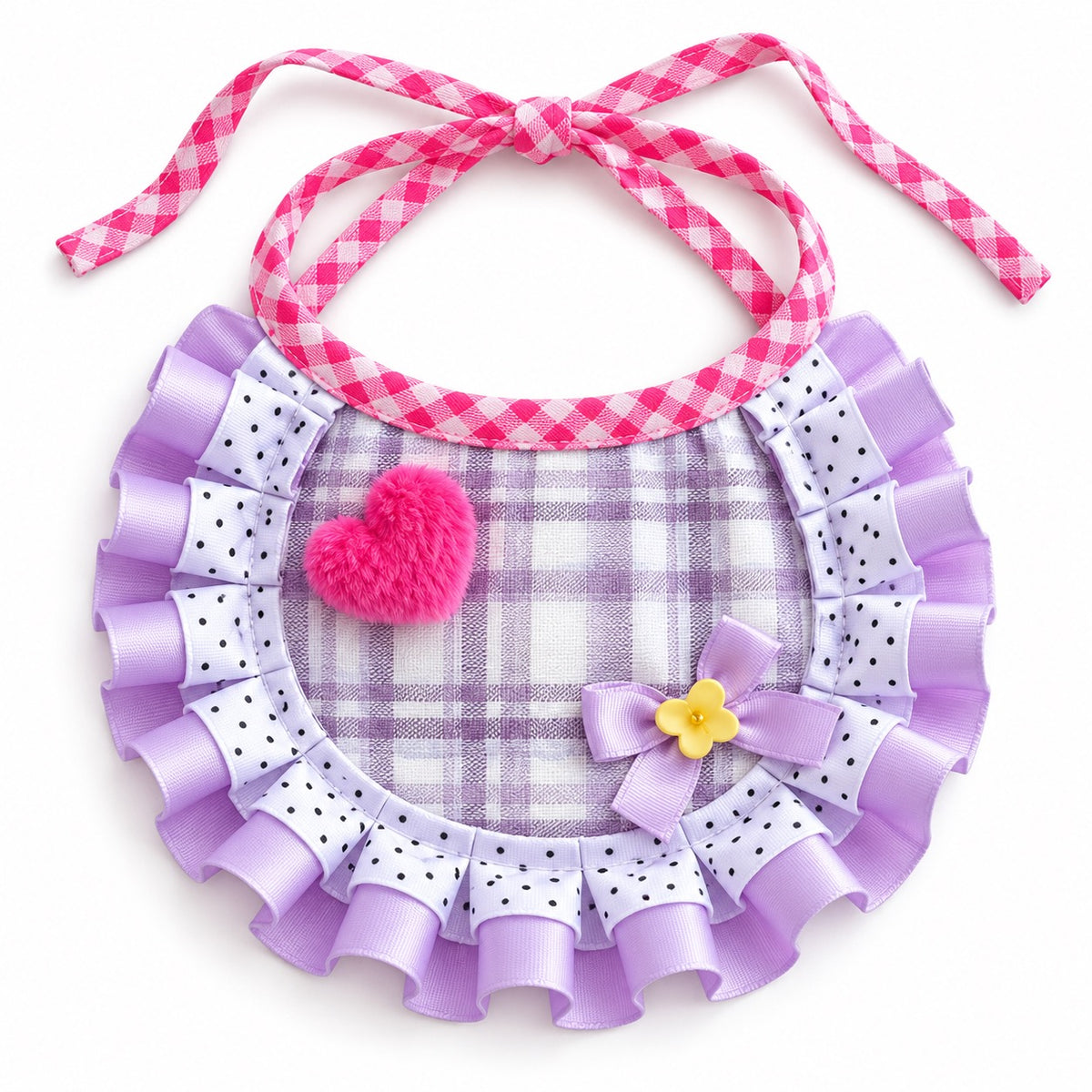 Purple Plaid Bib for Photos - Purple Plaid