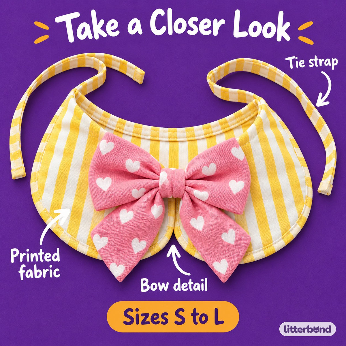 Bow Bib Collar for Photos - close-up details