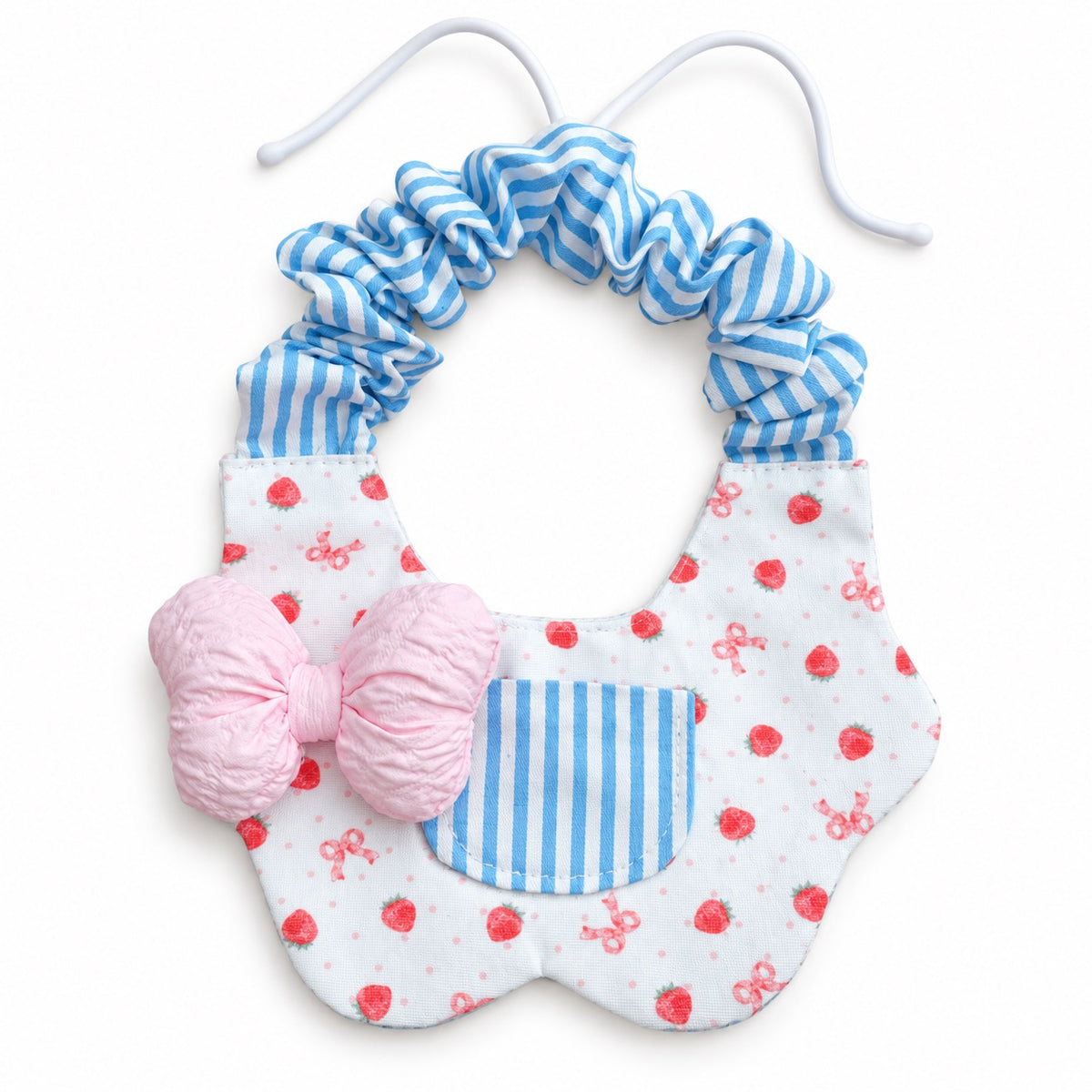 Pastel Bow Photo Bib - Blue Stripe Bow