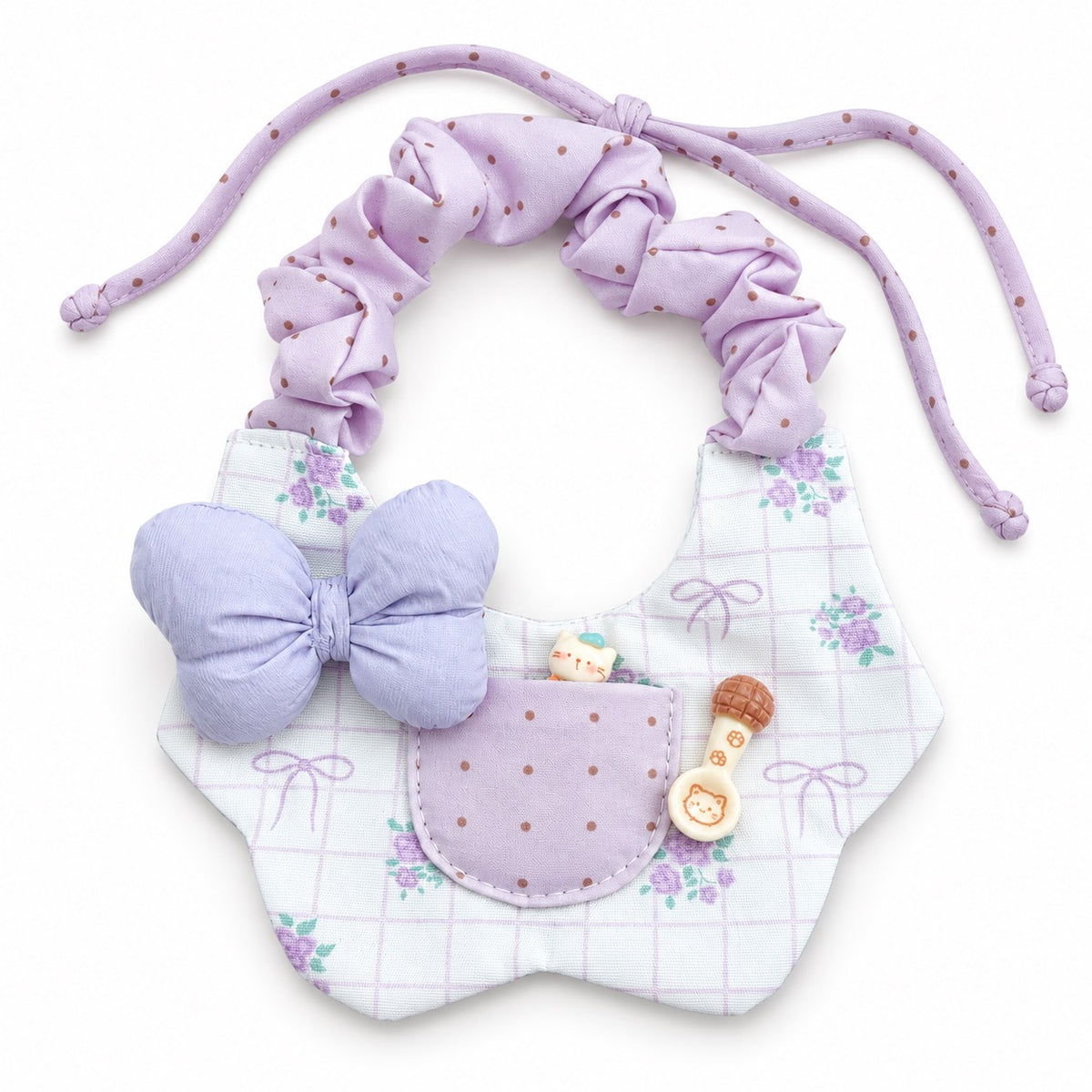 Pastel Bow Photo Bib - Violet Floral