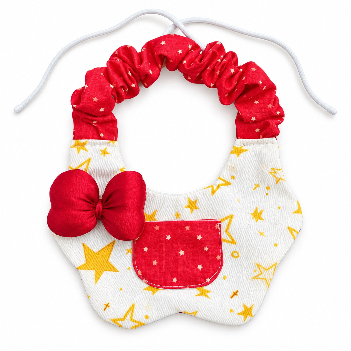 Pastel Bow Photo Bib - Red Star