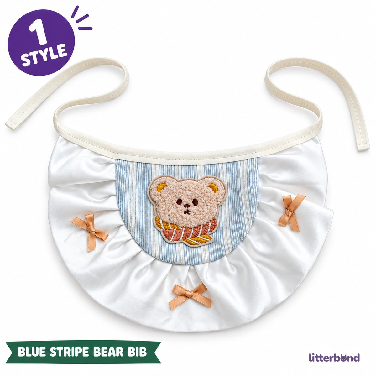 Teddy Bear Ruffle Bib for Photos