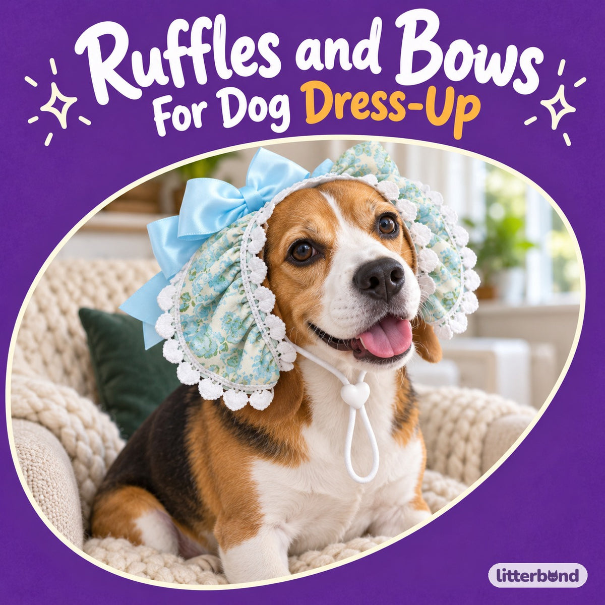Bow Ear Cover for Dog Photos on a cat