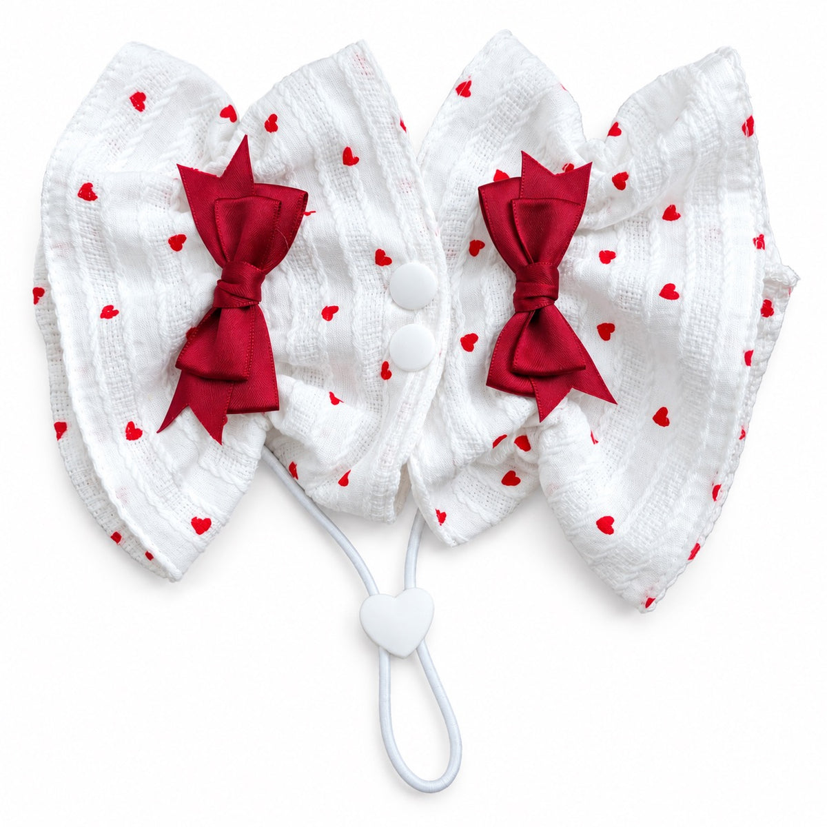 Bow Ear Cover for Dog Photos - Red Heart Bows