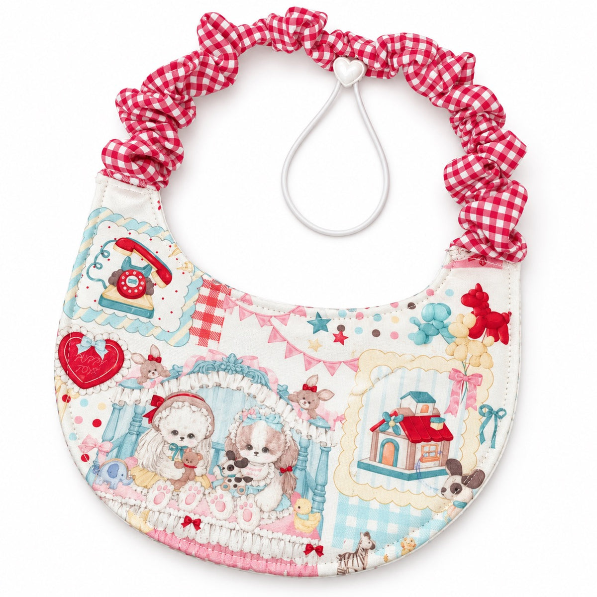 Printed Dog Bib for Photos - Pastel Puppy Toys