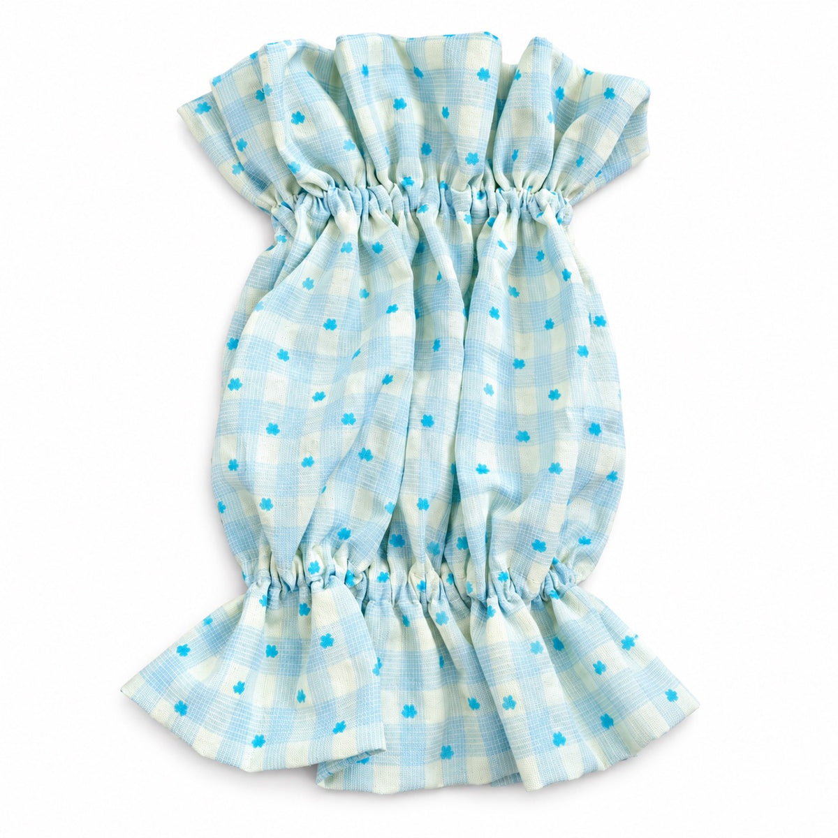 Ruffle Ear Snood for Dog Photos - Milk Blue Clover