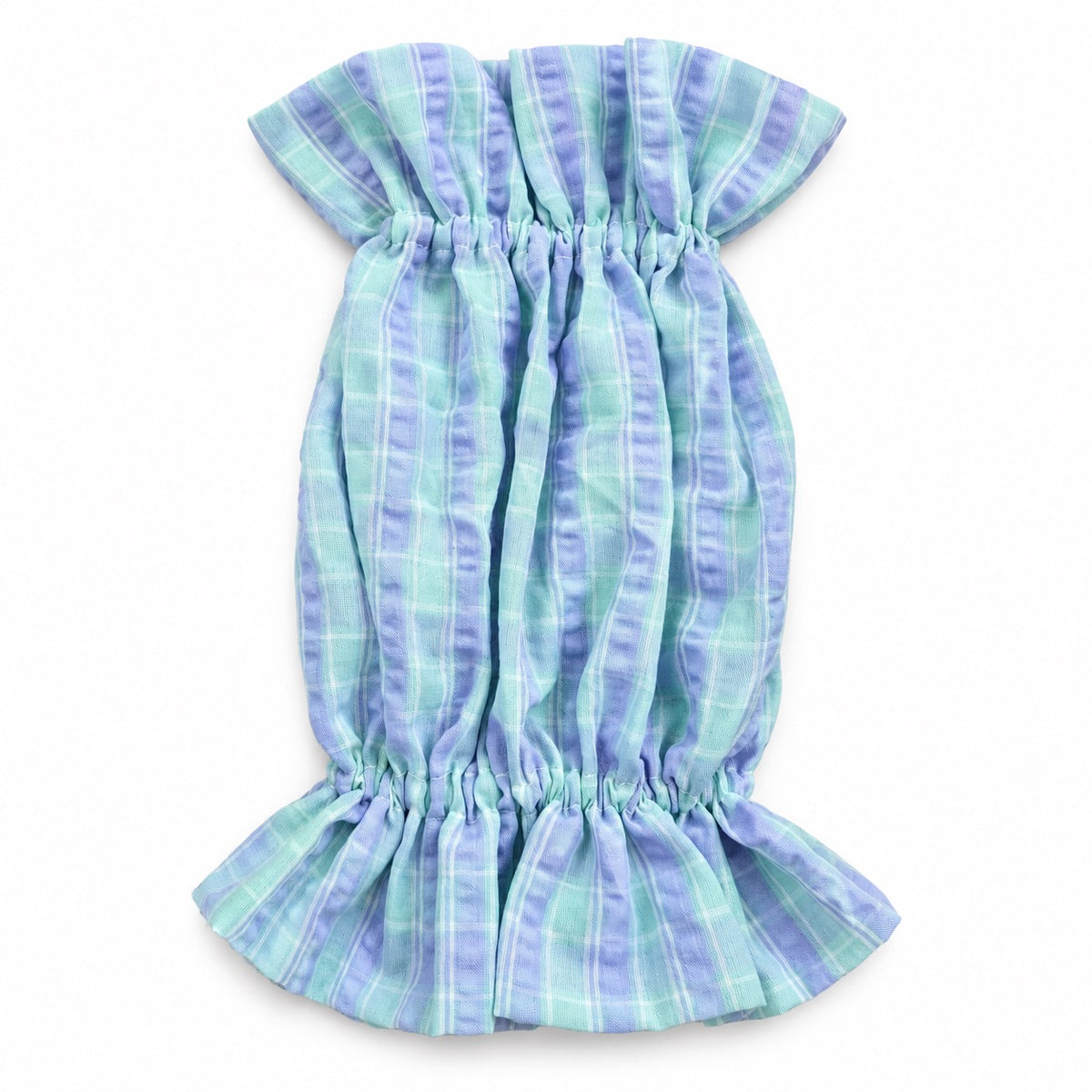 Ruffle Ear Snood for Dog Photos - Lavender Plaid