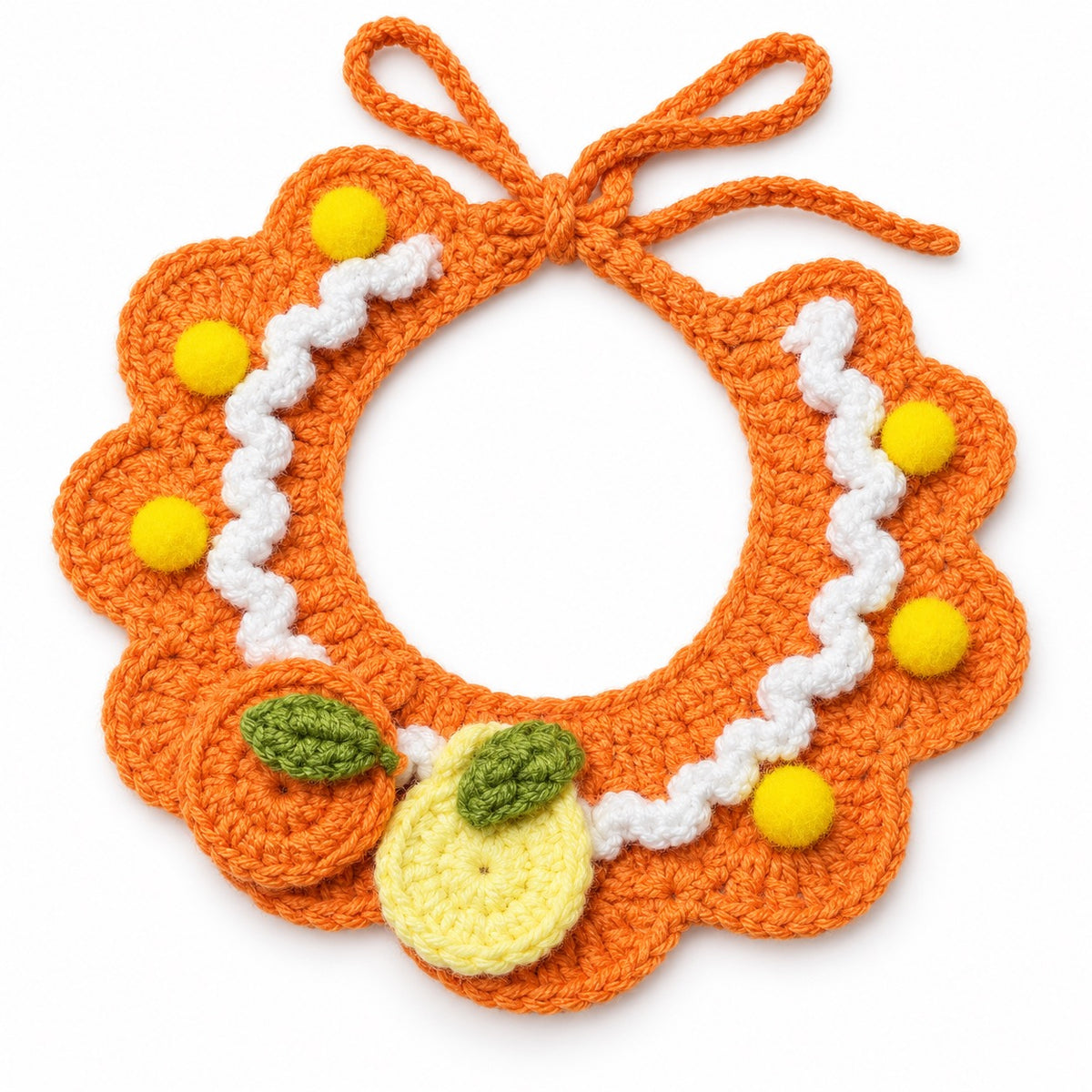 Citrus Crochet Collar for Photos - Orange Fruit Ruffle