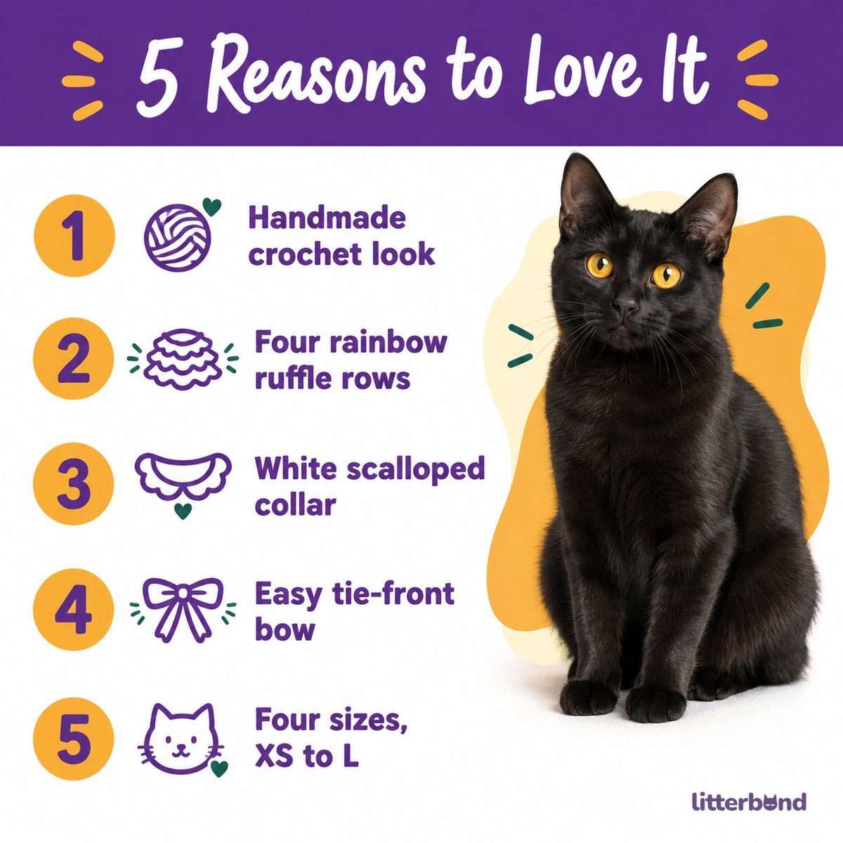 Rainbow Crochet Collar - 5 reasons to love it