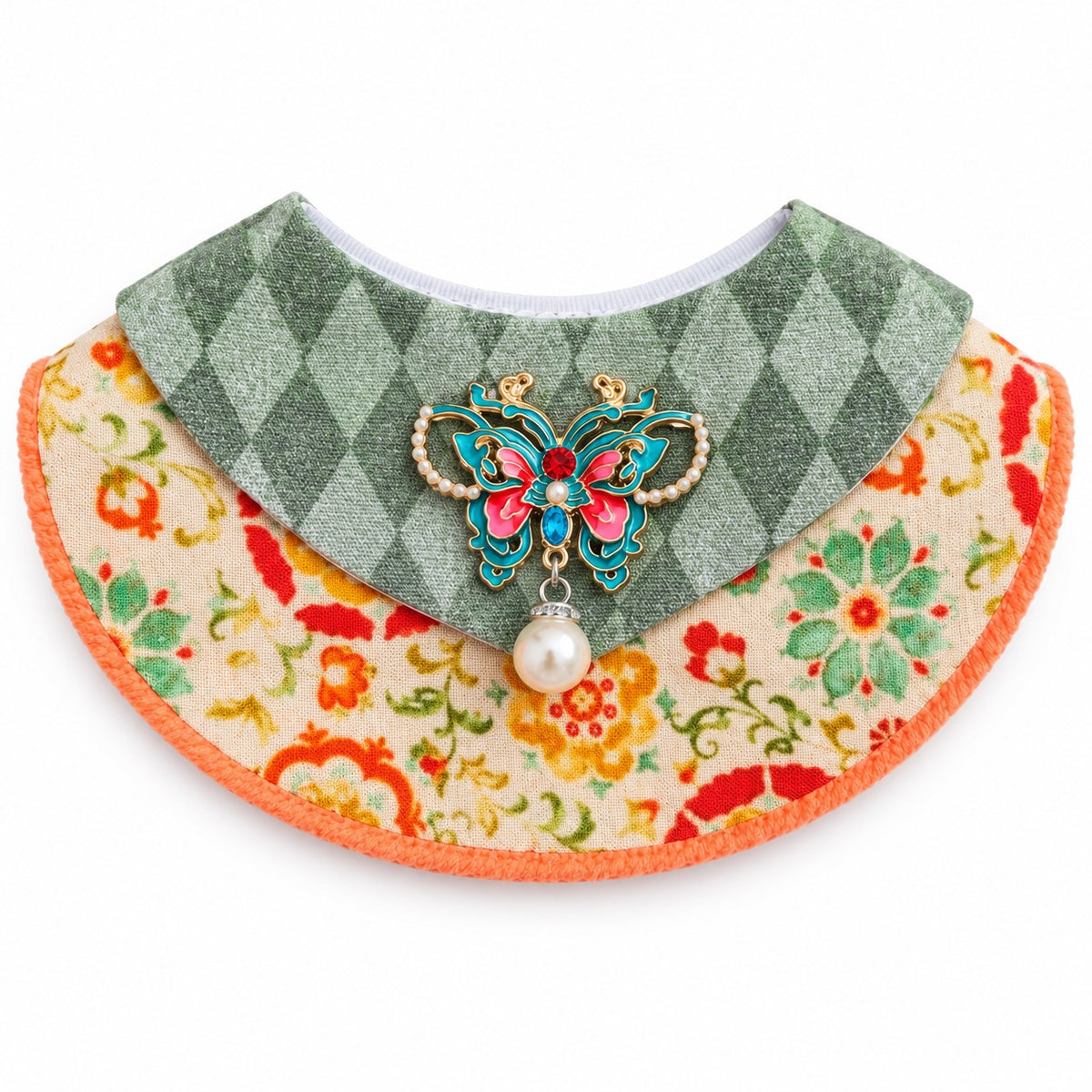 Butterfly Floral Bib for Photos - Sage Butterfly