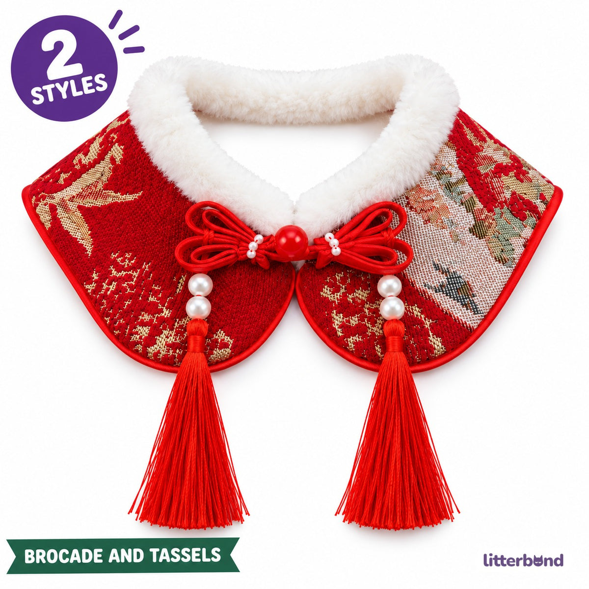 Brocade Tassel Collar Bib for Photos