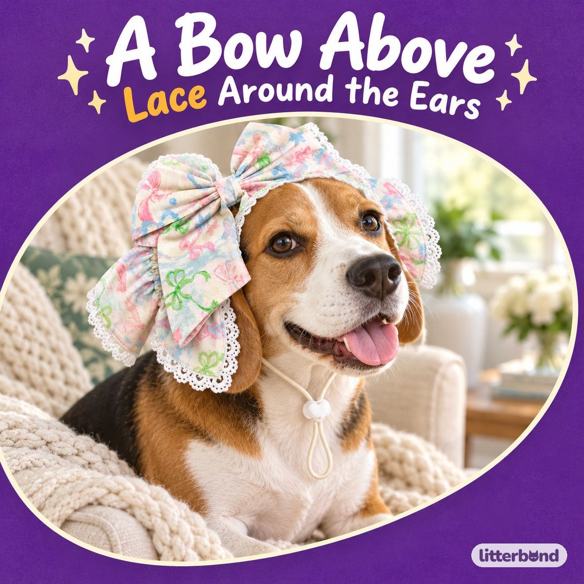 Bow Ear Covers for Dog Photos on a cat