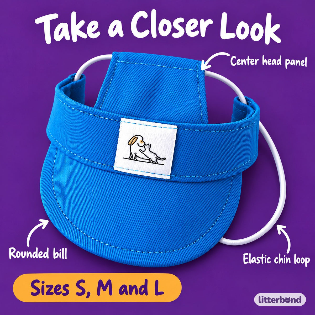 Color Pop Visor Cap for Photos - close-up details